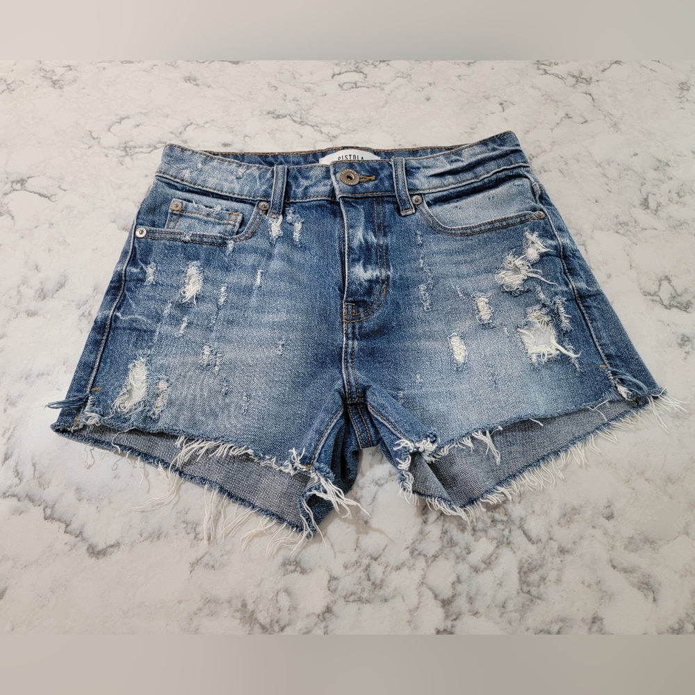 Pistola Distressed Denim Cut-off Shorts Sz 24
